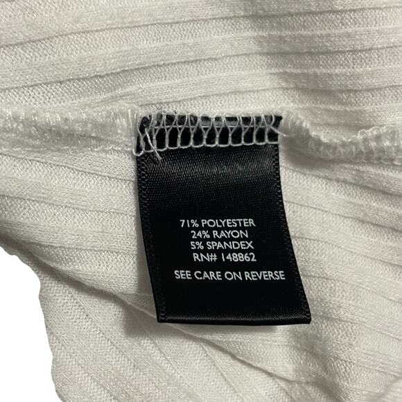 Torrid Womens Blouse Size 0 Large White Ribbed Wrap Surplice Short Sleeve Top - Picture 4 of 8